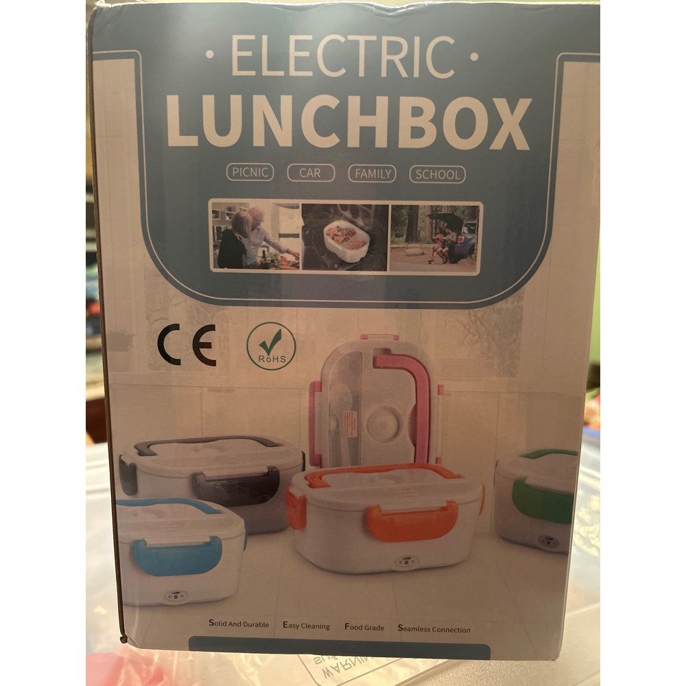 Electric Lunch Box 1.5L Portable Food Warmer for Car & Home Teal Grey NEW